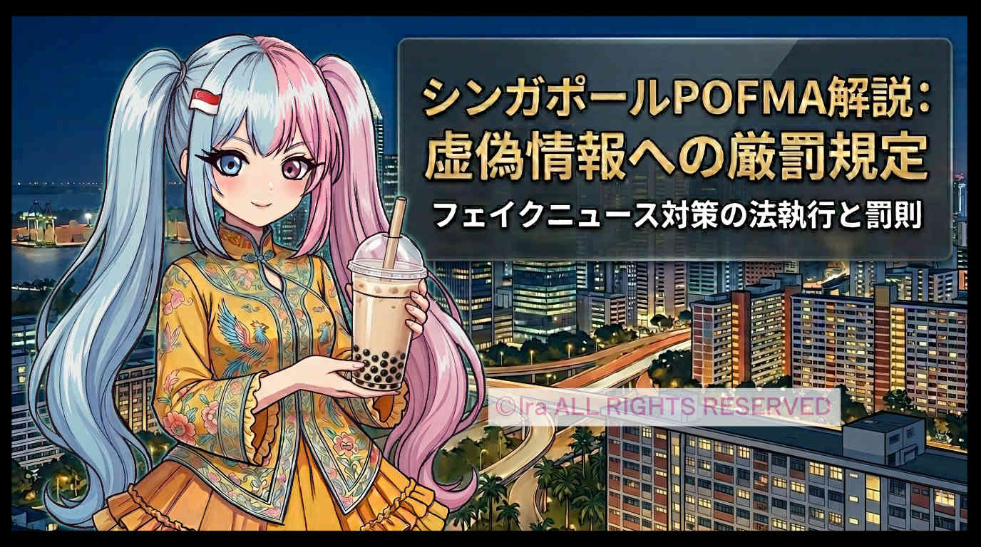 シンガポールPOFMA虚偽情報と在住者注意と実例。罰則一覧。