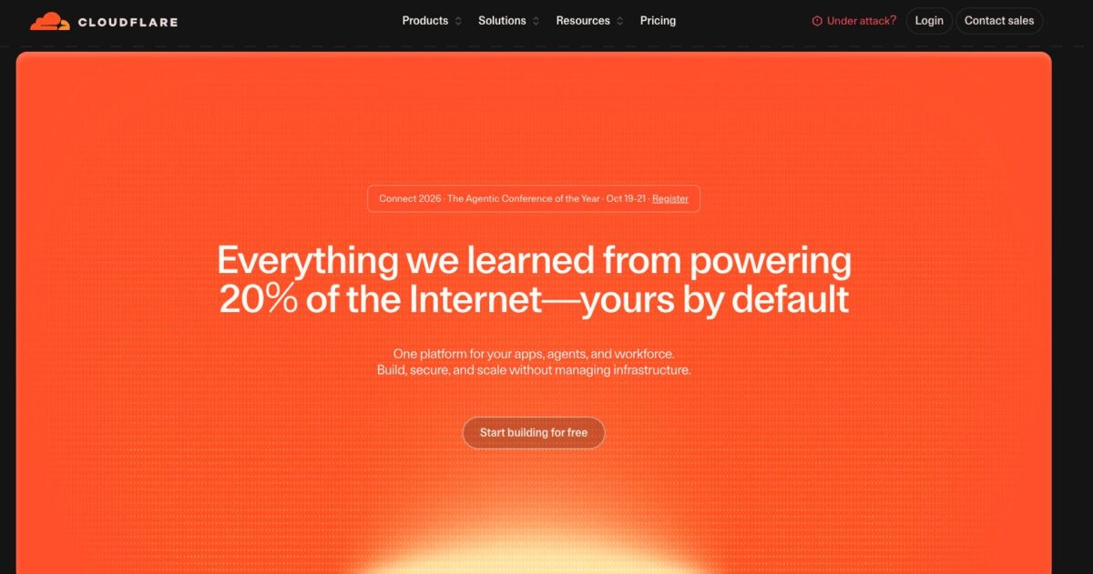 Cloudflareの公式サイト