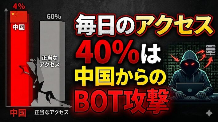 【2026年】毎日の40%は中国からのbot攻撃｜世界最強の盾（無料）で無効化｜Cloudflare