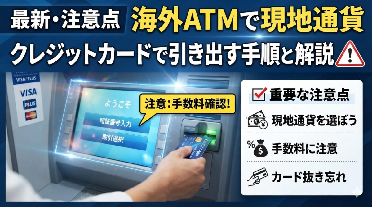 【最新・注意点】海外ATMでクレジットカードを使って現地通貨を引き出す手順と解説