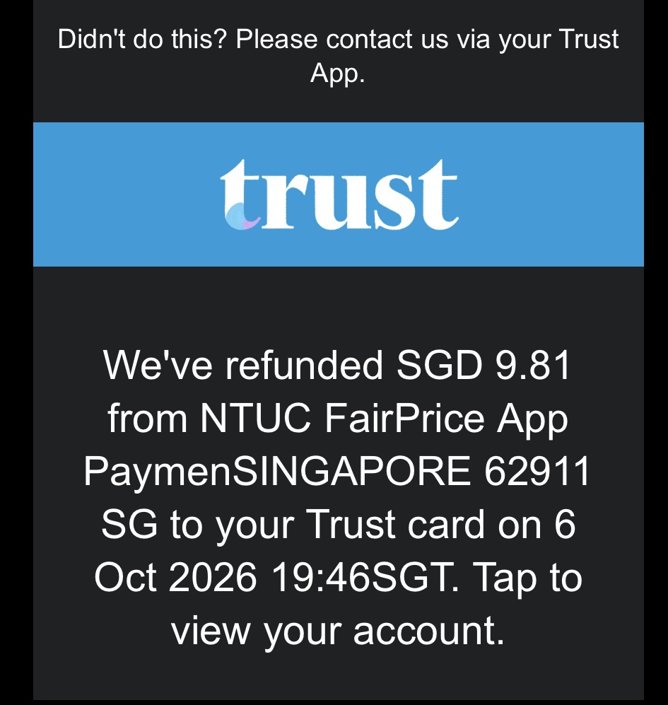 10月6日の大規模返金トラブル。シンガポールのfair price app利用でtrust bank決済 IMG 0099